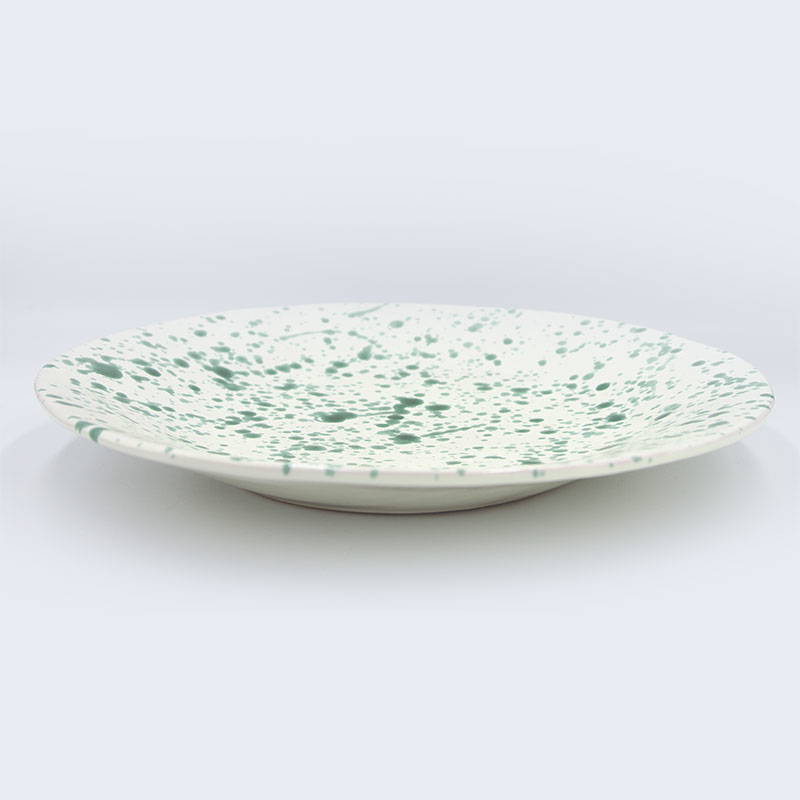 Splatter Shallow Serving Bowl, D29cm, Pistachio-1