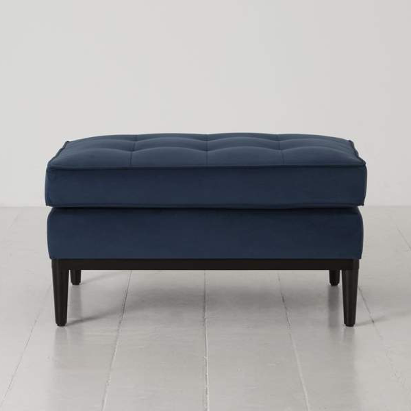 Model 02 Velvet Ottoman, Teal-0