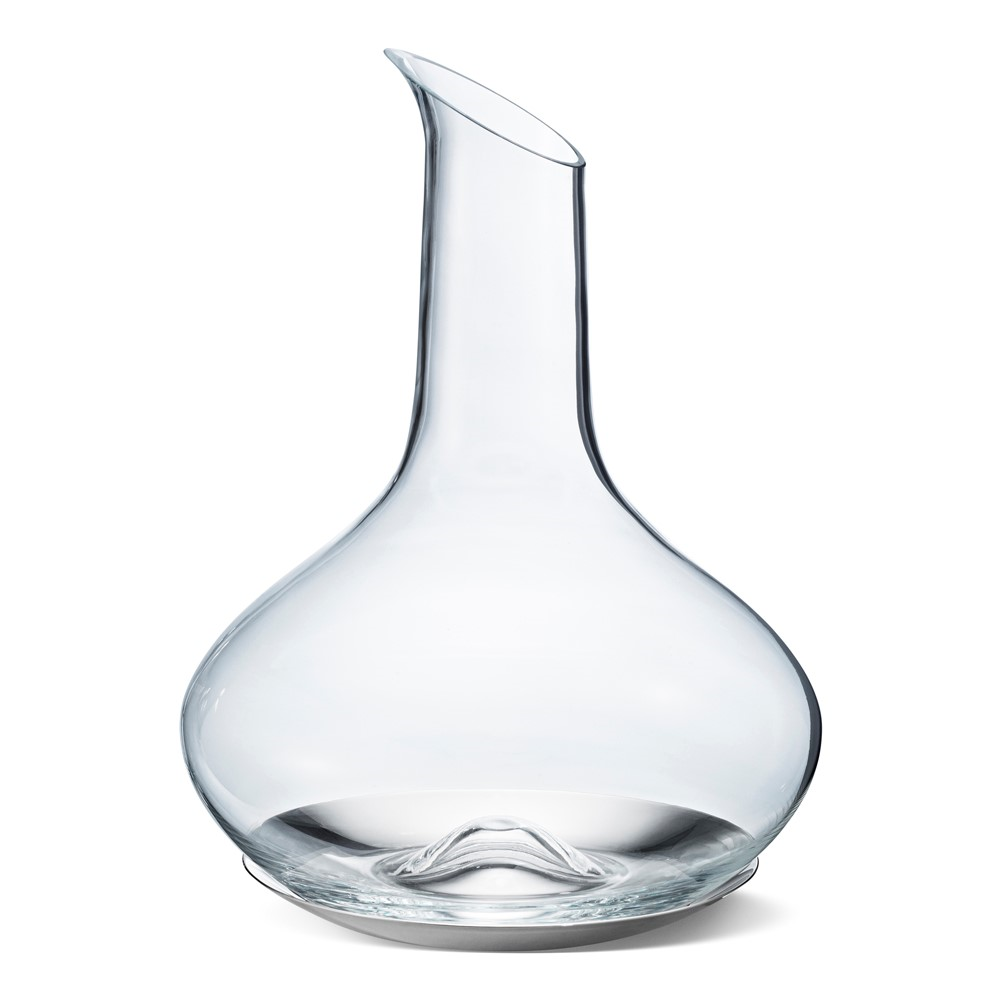 Sky Wine carafe and coaster, 23cm, Glass And Stainless Steel-0