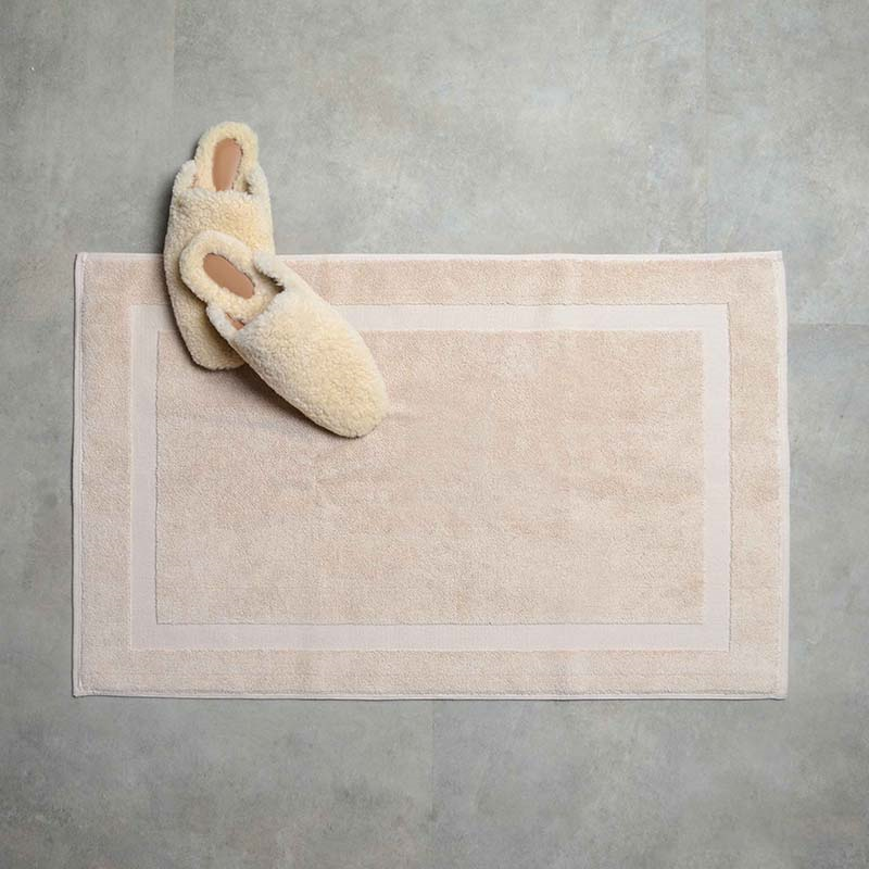 Organic 600gsm The Bath Mat, 50 x 80cm, Flax-1