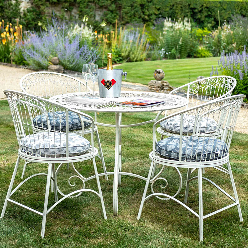 Basildon 5 Piece Bistro Set, Antique Cream-1