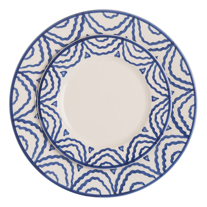 Tabla Set of 2  Side Plates, D20cm, Blue-3