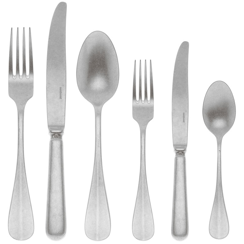 Baguette 36 Piece Cutlery Set, Vintage Stainless Steel-0