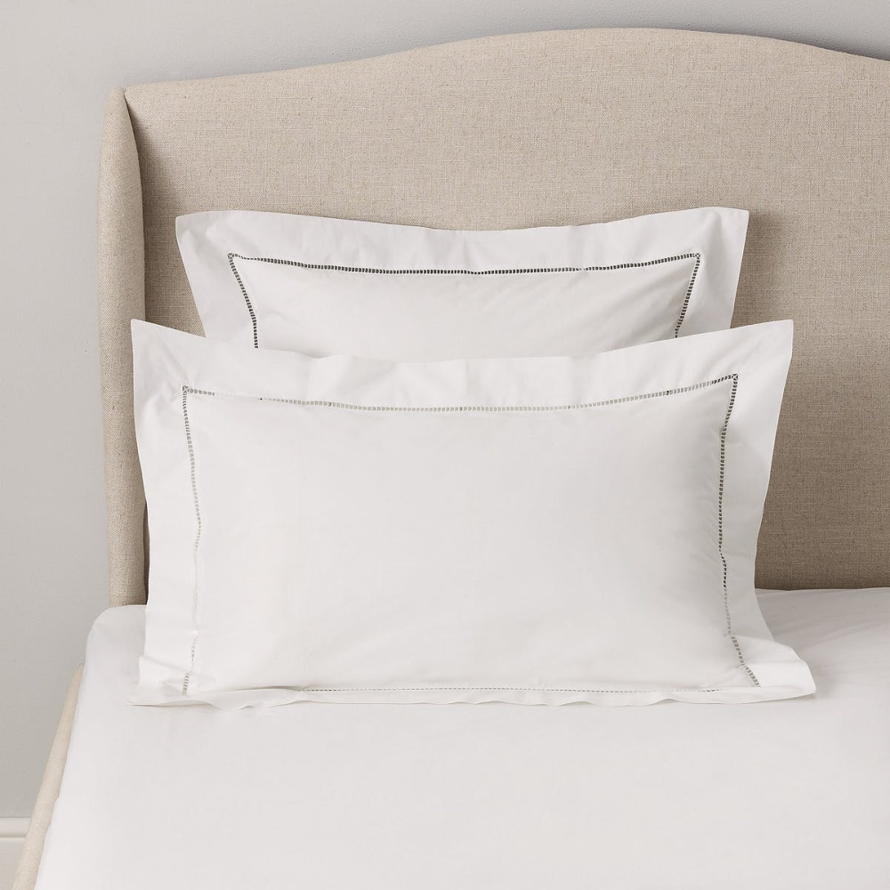 Santorini - 200 Thread Count Cotton Oxford pillowcase, 65 x 65cm, White-0