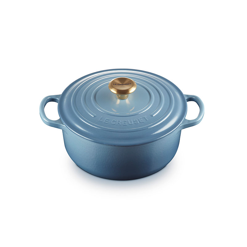 Signature Cast Iron Round Casserole, 20cm, Chambray-0