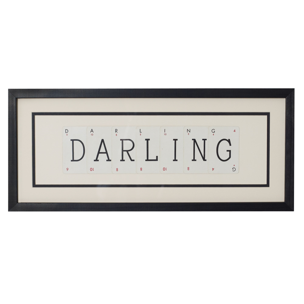 DARLING Medium frame, H20 x W51cm, Vintage Playing Cards, DARLING-0