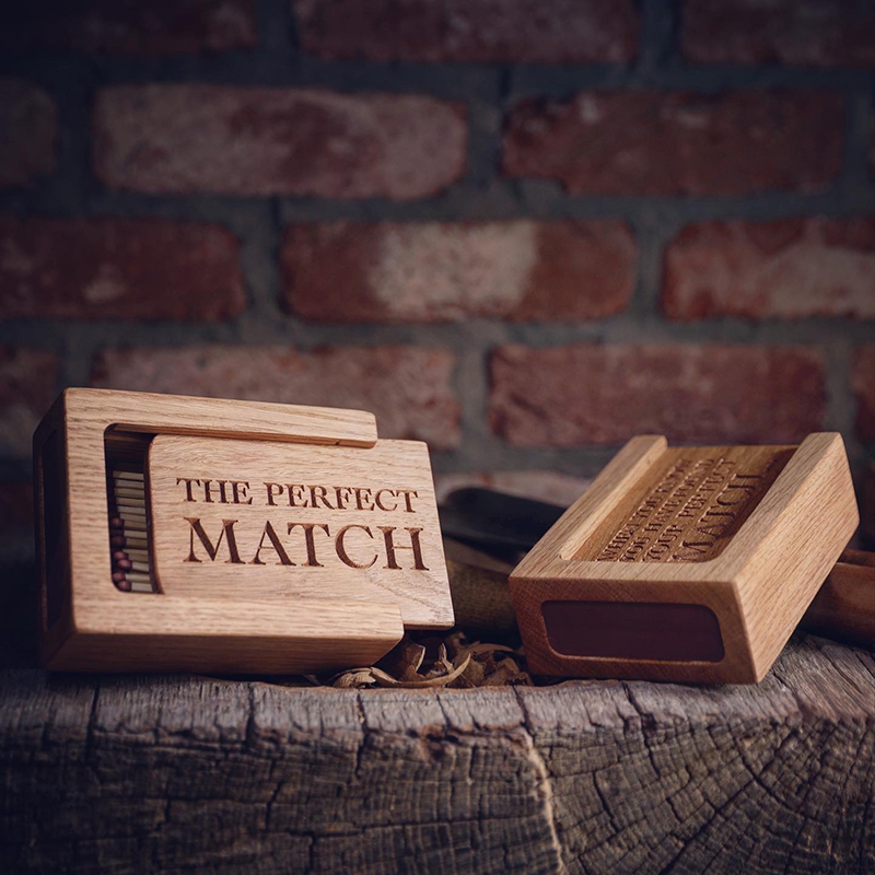 Personalised Matchbox, Oak-0