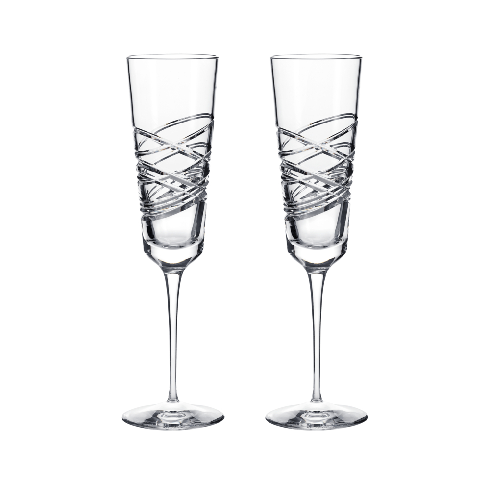 Aran Set of 2 Champagne Flutes, 275ml, Clear-0