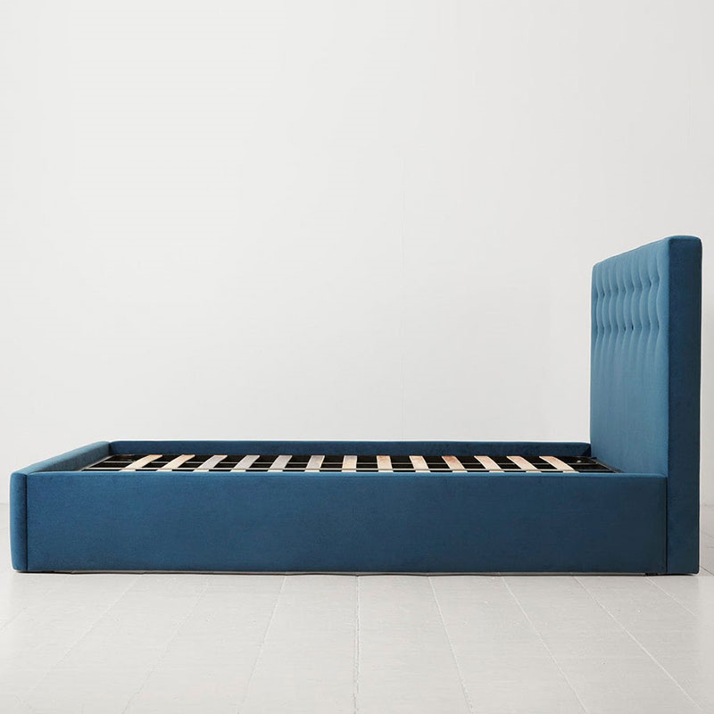 Bed 01 Velvet Double Frame, Teal-2