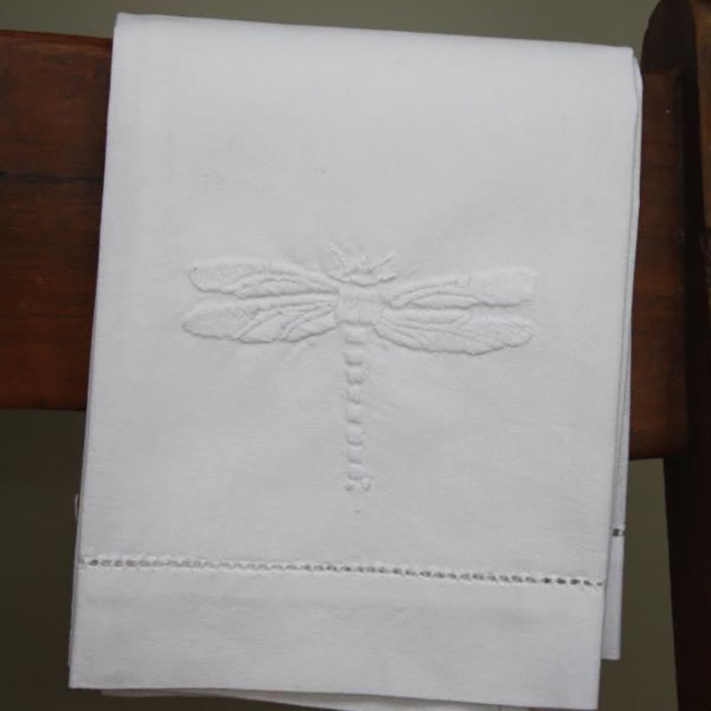 Dragonfly Hand Towel, 38 x 58cm, White/Blue-0