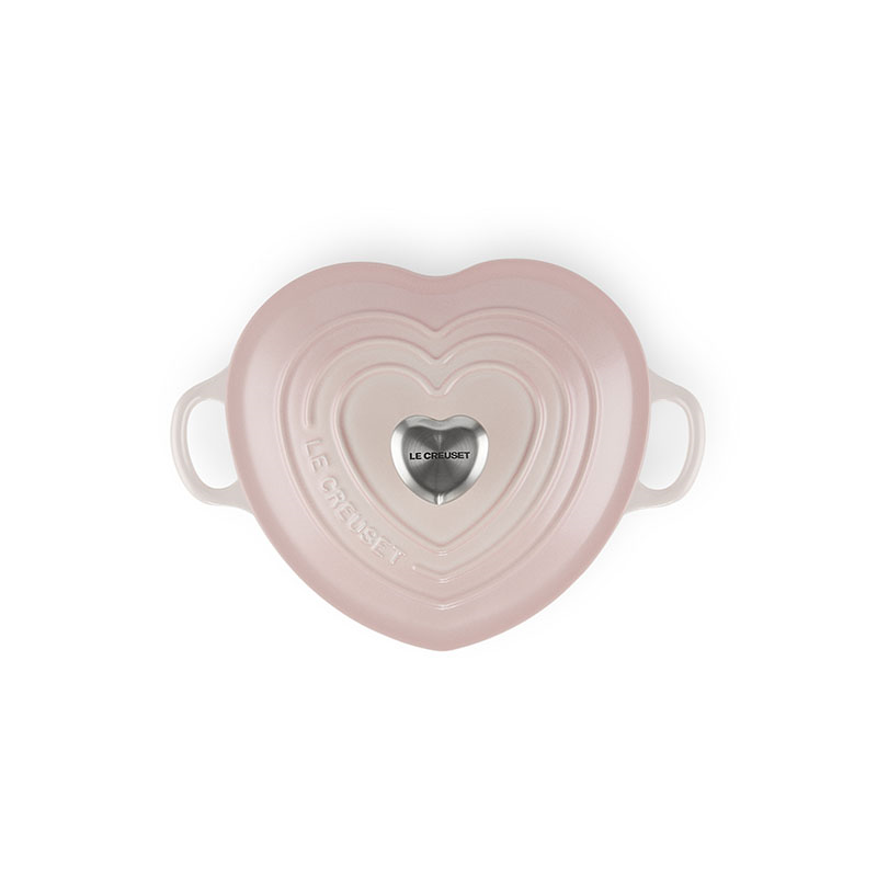 Signature Cast Iron Heart Casserole, Shell Pink-1