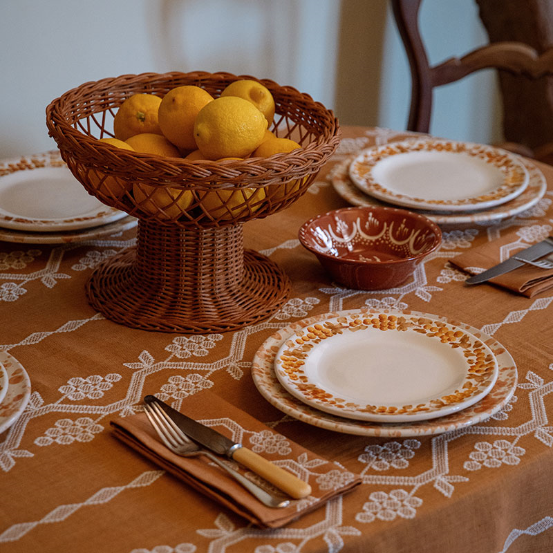 Vine Serving Platter, W42.5 x L30cm, Tan and Mustard-2