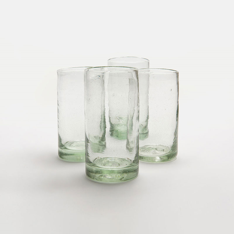 Zomi Set of 4 High Ball Glasses, H13.5cm, Clear-0