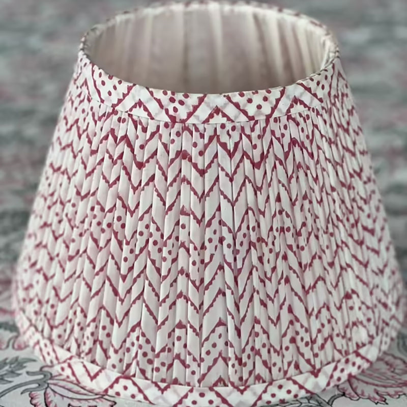 Zig Zag & Spots Lampshade, 12", Red-0