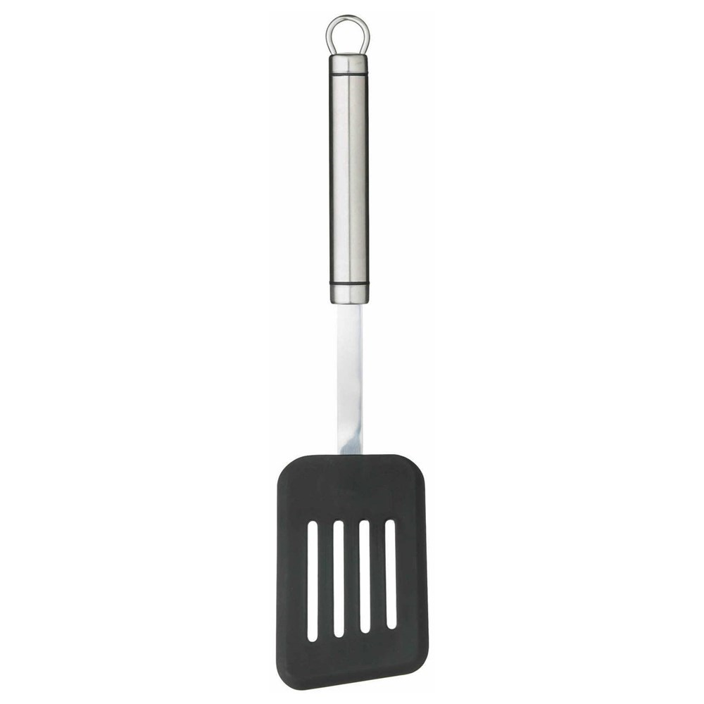 Oval Handled Slotted turner, Stainless Steel With Nylon Head-0