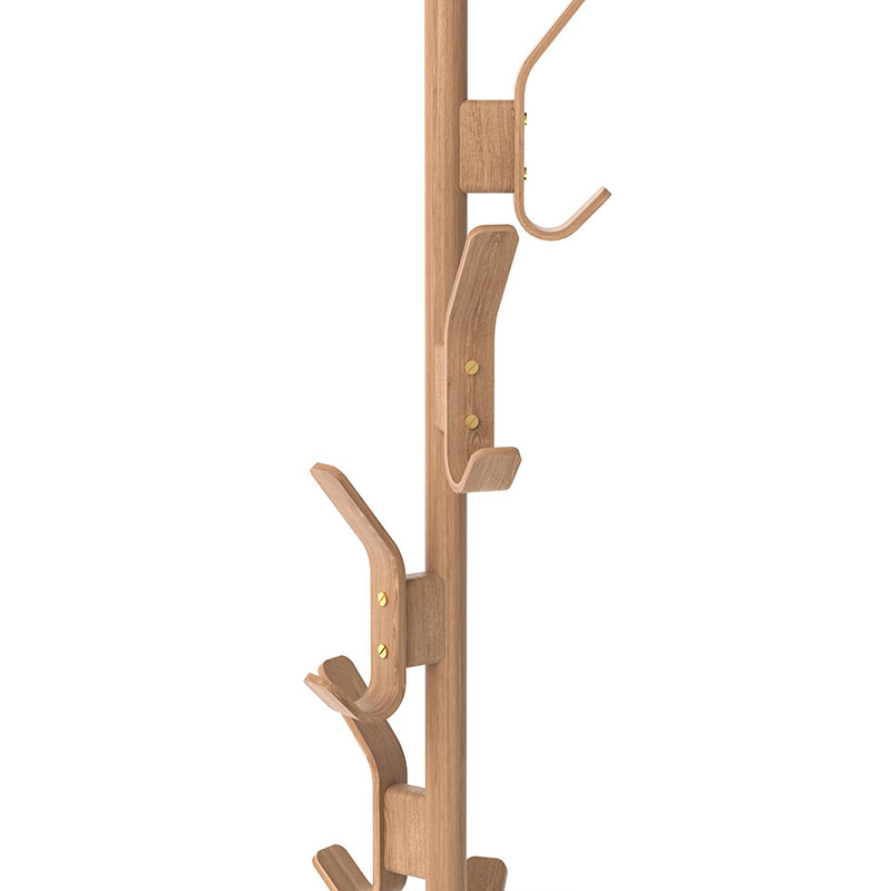 Right Hook Coat Stand, H175cm, Oak-2