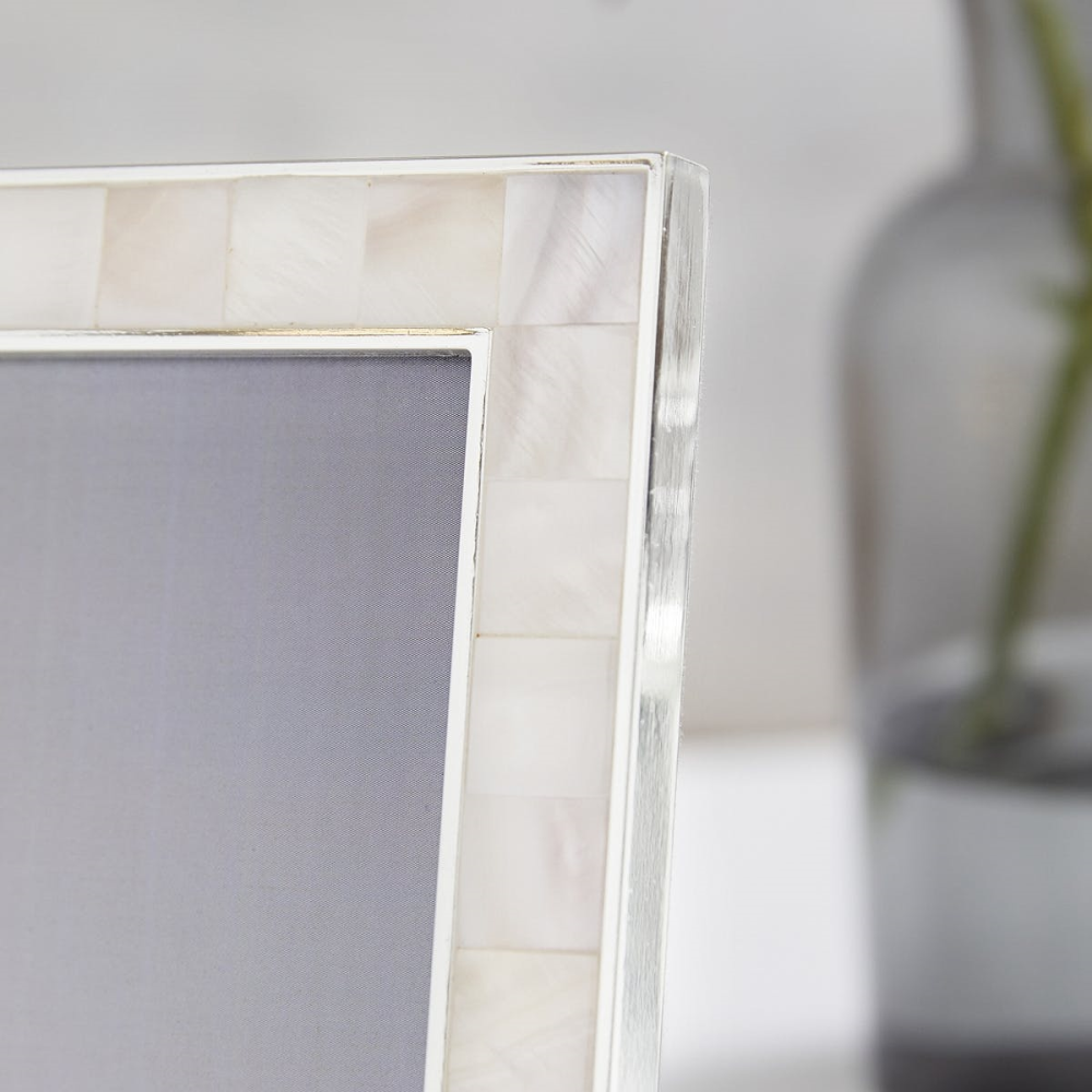 Mother of Pearl Photograph frame, 8 x 10", White-1