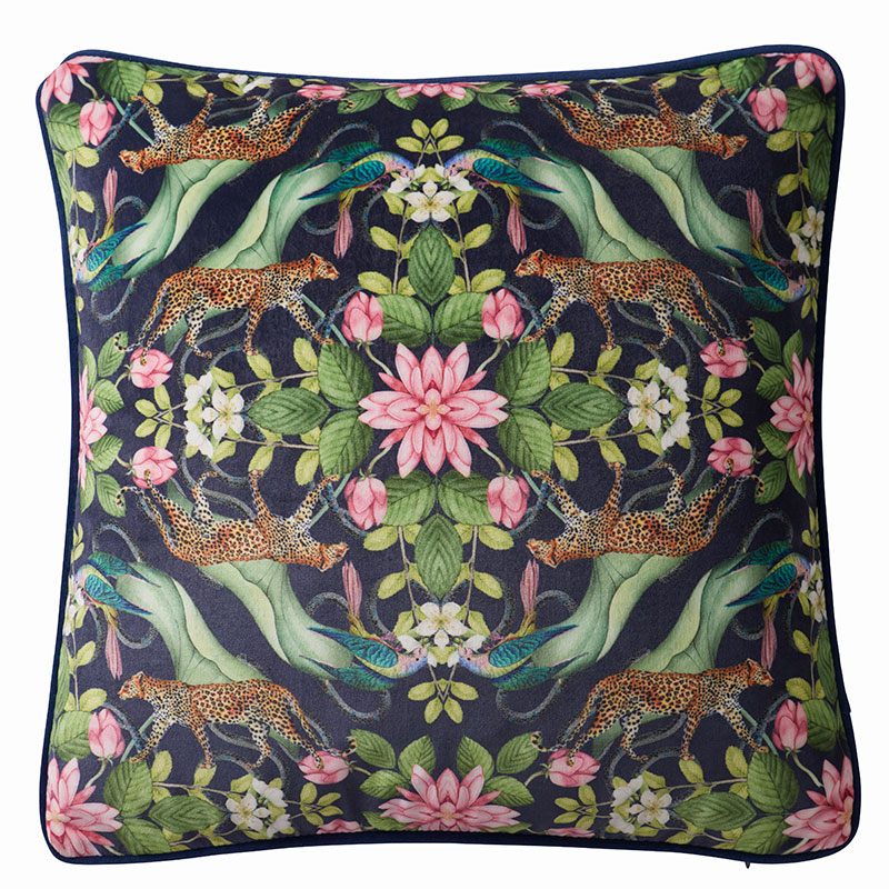 Menagerie Cushion, 43 x 43cm, Midnight-0