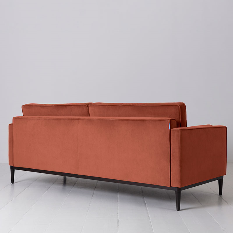 Model 02 Velvet 3 Seater Sofa, Brick-2