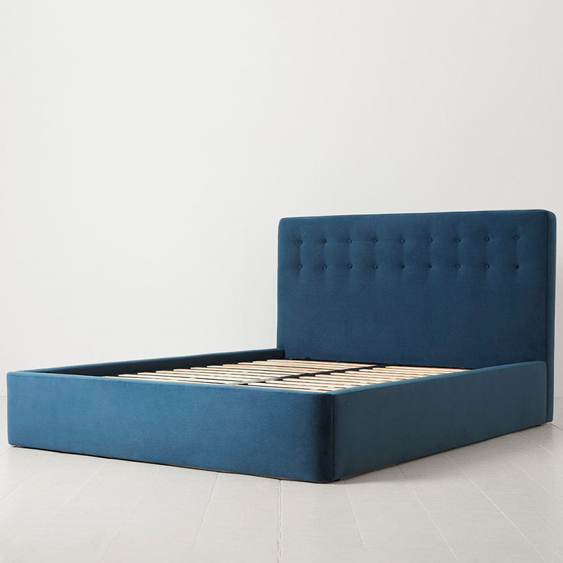 Bed 01 Velvet King Size Frame, Teal-1