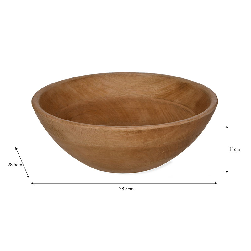 Midford Serving Bowl, Med, Mango Wood-2