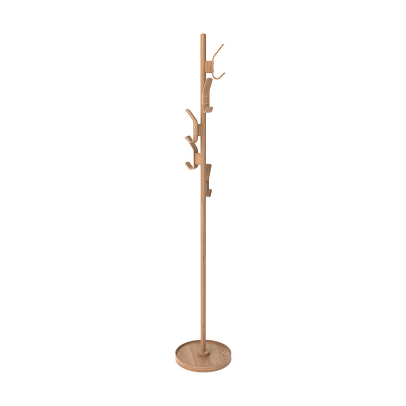 Right Hook Coat Stand, H175cm, Oak-1