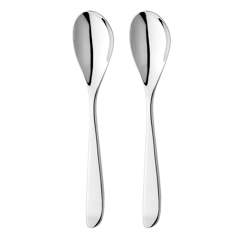 2 Piece Serving Spoon Set, Olive Mirror Finish-0