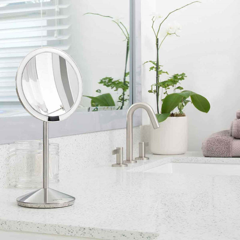 Mini sensor mirror, H29.8 x W14.5cm, Brushed Steel-0