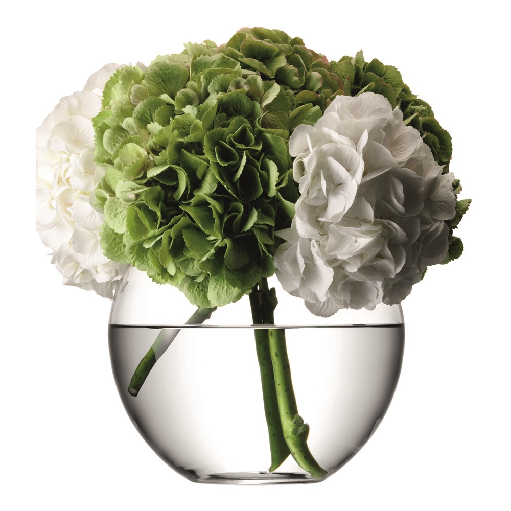 Flower Round bouquet vase, 22cm, clear-0