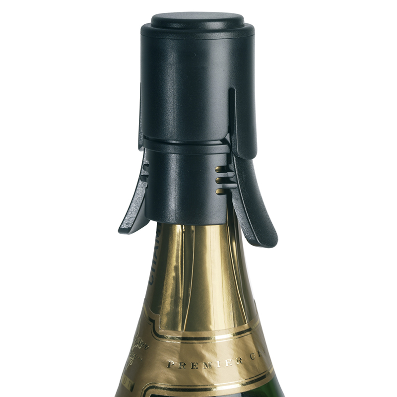 Vitesse Sparkling wine stopper, Glass With Black Top-3