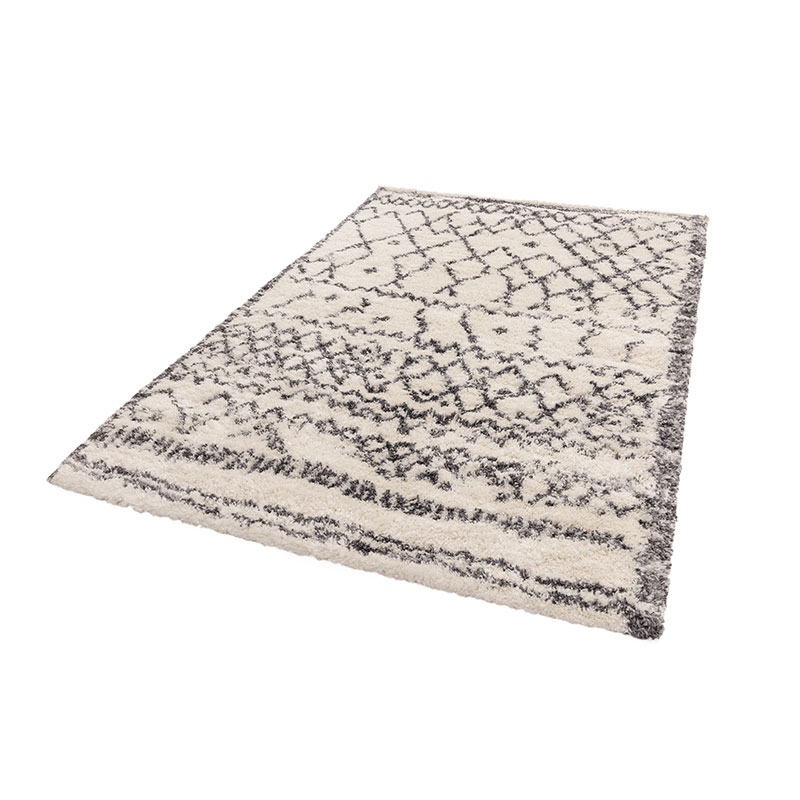 Alto moroccan shaggy rug, 200 x 290cm, Grey & Cream-1