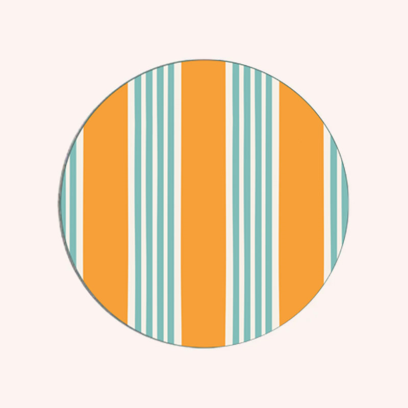 Amalfi Stripes Set of 6 Coasters, D10cm, Multi-7