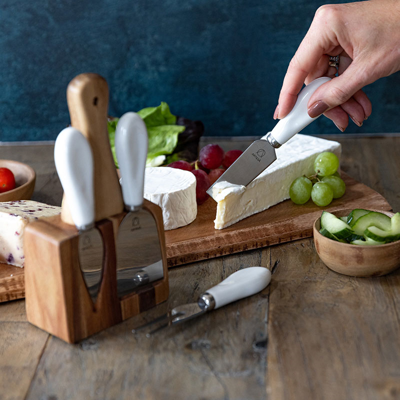 Cheese knife set, Wood/Stainless Steel-4