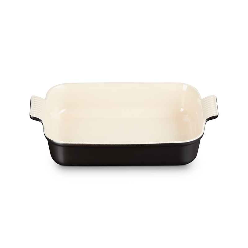 Stoneware Rectangular dish, 32 x 28cm - 3.85 litre, Satin Black-0