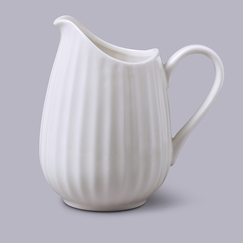 Fluted Jug, 500ml, White-0