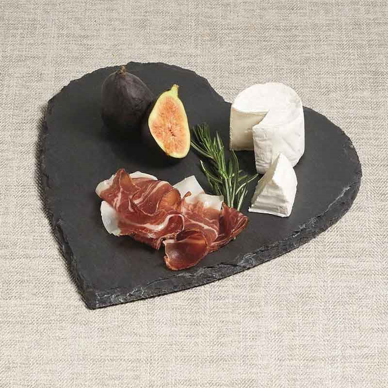 Slate heart shaped serving platter, 25cm-1