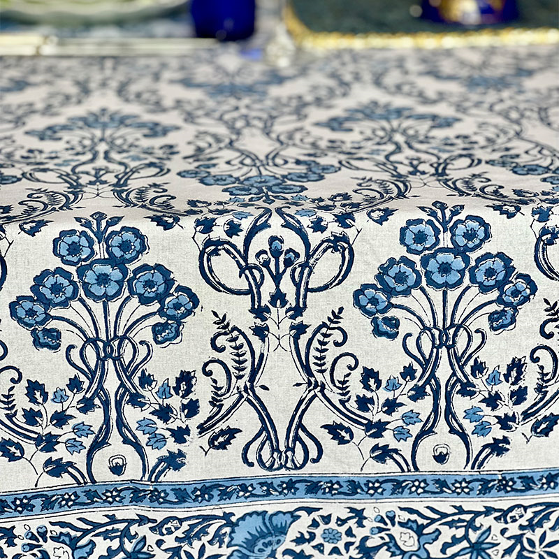 Nilaya Tablecloth, 180 x 360cm, Blue-4