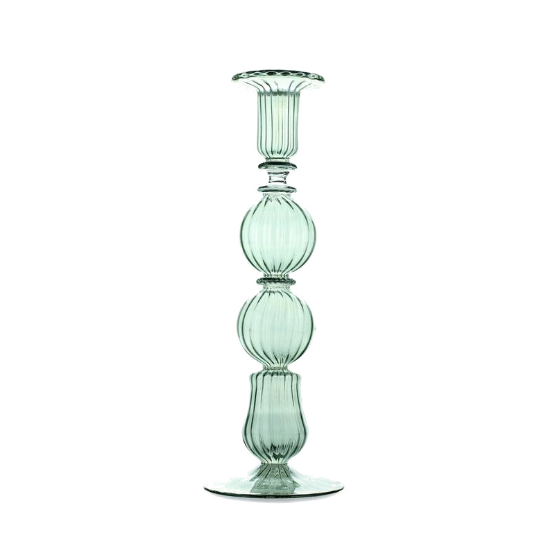 Ombo Candlestick, H24cm, Green-0