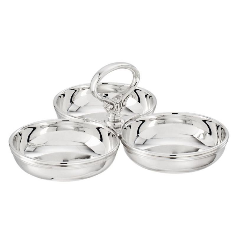 Contour Relish dish, 3 compartment, 30cl, silver plate-0