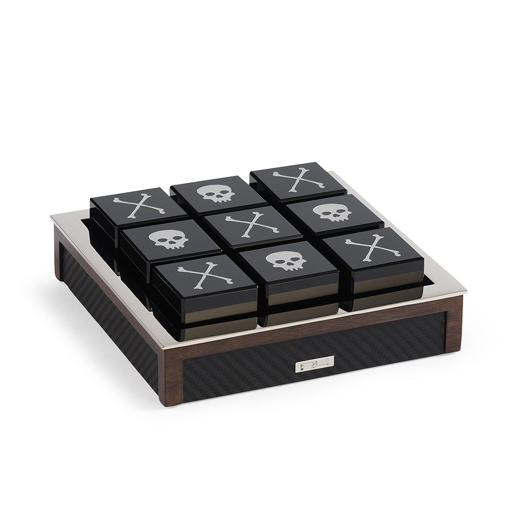 Sutton Tic tac toe set, 15 x 15cm, carbon fiber-0