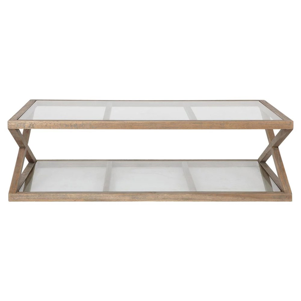 Marylebone Large coffee table, L160 x W140 x H40cm, Weathered Oak-1