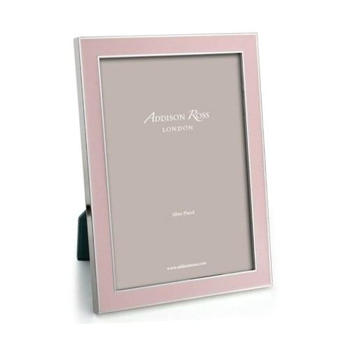 Enamel Range Photograph frame, 5 x 7" with 15mm border, Light Pink With Silver Plate-0