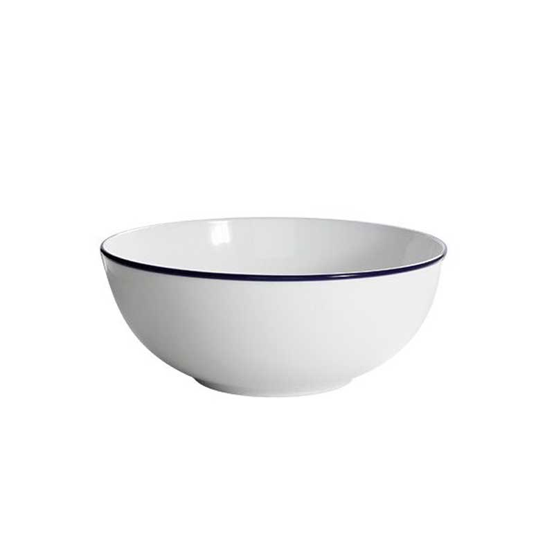 Canteen Small Coupe Salad Bowl, D21cm, White/Blue-0