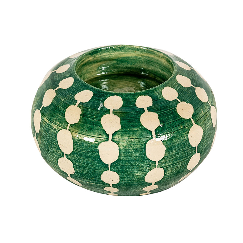 Dots Tealight Holder, D10cm, Green-1