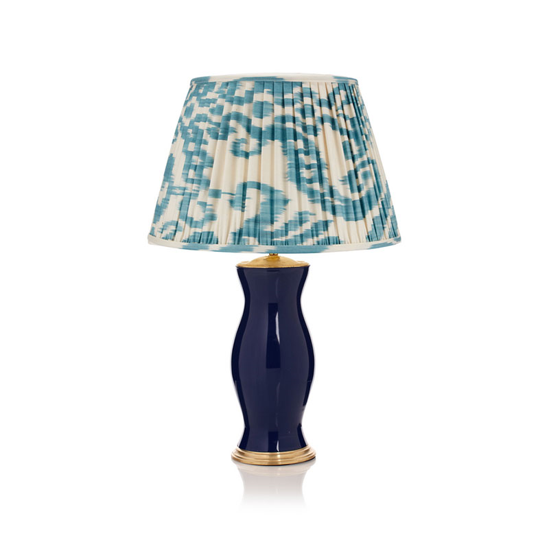 Ikat Lampshade, D20cm, Light Blue and Cream-2