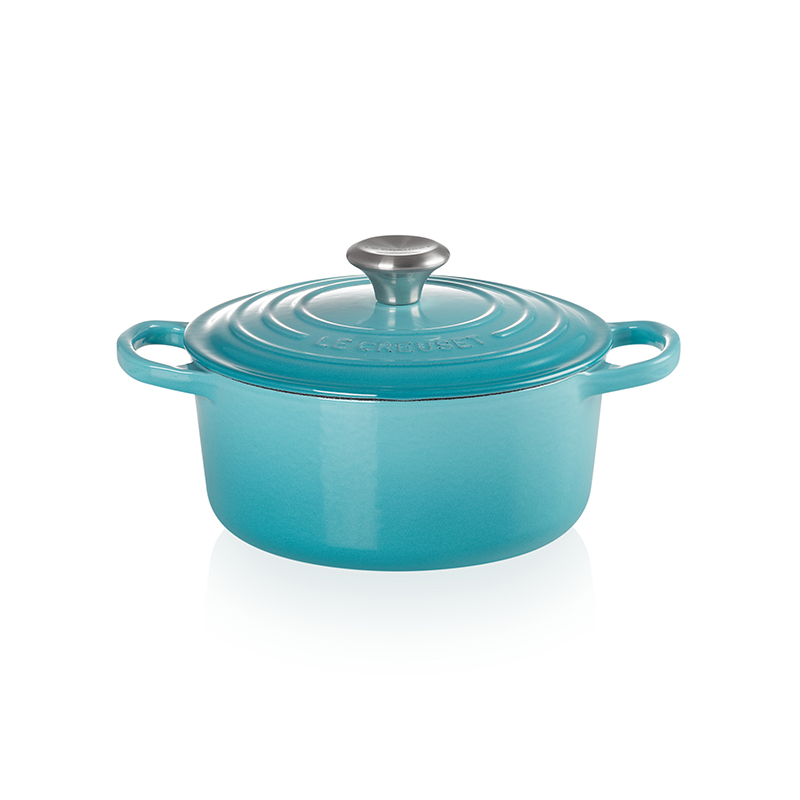 Signature Cast Iron Round casserole, 20cm - 2.4 litre, Teal-3