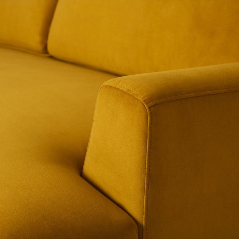 Model 05 3 Seater Velvet Sofa, Mustard-5