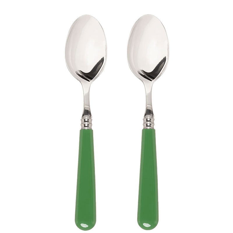 Set of 2 Dessert Spoons, Green-0