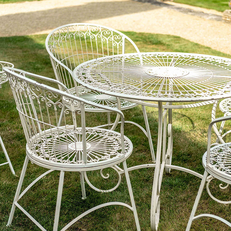 Basildon 5 Piece Bistro Set, Antique Cream-3