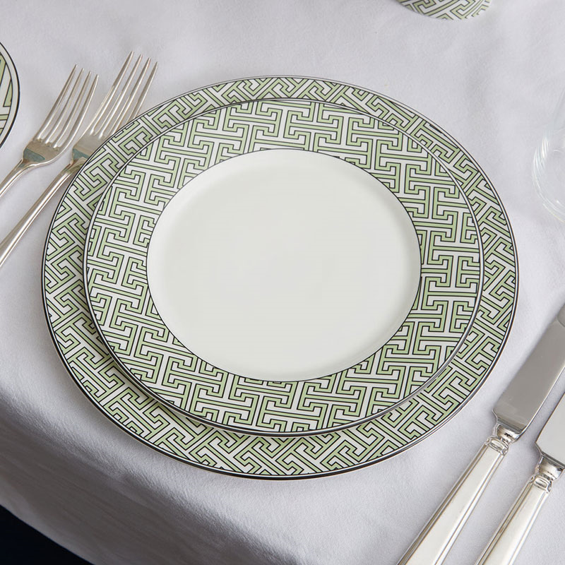 Maze Set of 2 Dinner Plate, D26cm, Apple Green-1